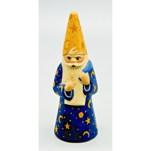 Vaillancourt Folk Art Other - Vaillancourt Wizarding Santa Claus Moon Stars Chalkware 2002 #150 4.5 inch